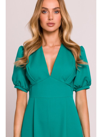 M852 Puff sleeve jumpsuit - turquoise