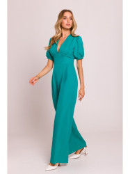 M852 Puff sleeve jumpsuit - turquoise