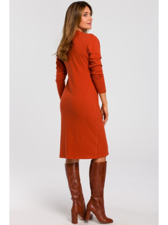 S178 Long sleeve sweater dress - ginger
