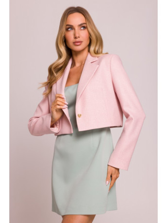 M853 Apkarpytas švarkas - persikinis