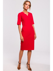 M455 V-neck dress - red