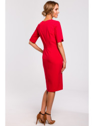 M455 V-neck dress - red