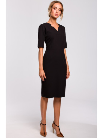 M455 V-neck dress - black