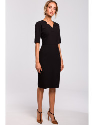 M455 V-neck dress - black