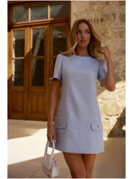 M855 A-line mini dress - light blue