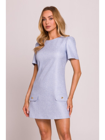 M855 A-line mini dress - light blue