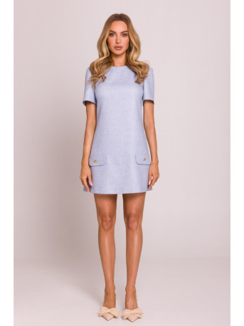 M855 A-line mini dress - light blue