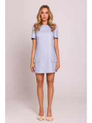 M855 A-line mini dress - light blue