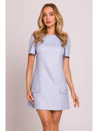 M855 A-line mini dress - light blue