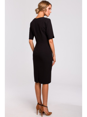 M455 V-neck dress - black