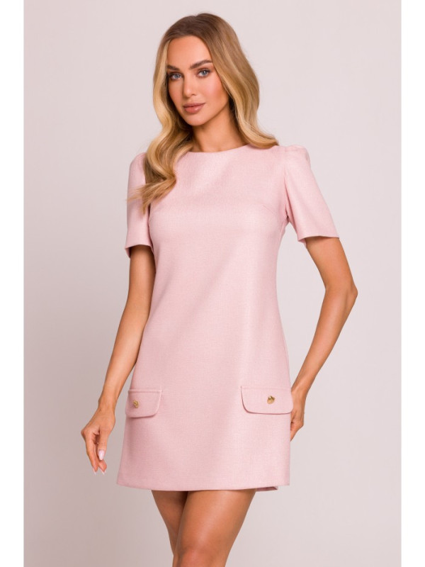 M855 A-line mini dress - peach