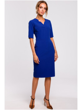 M455 V-neck dress - royal blue