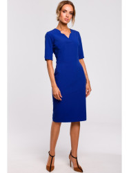 M455 V-neck dress - royal blue