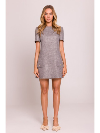 M855 A-line mini dress - graphite