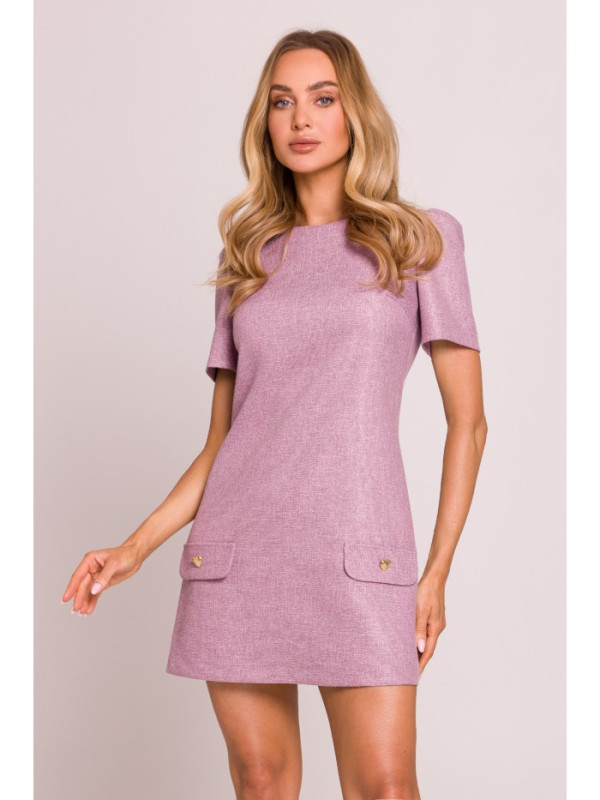 M855 A-line mini dress - marsala