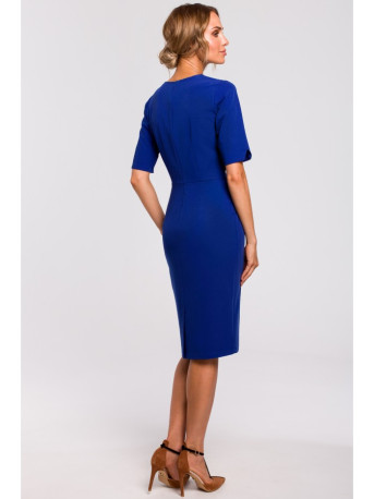 M455 V-neck dress - royal blue