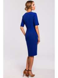 M455 V-neck dress - royal blue