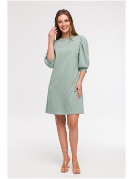 B291 A-line dress with puff sleeves - mint