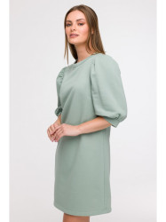 B291 A-line dress with puff sleeves - mint
