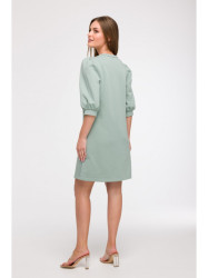 B291 A-line dress with puff sleeves - mint