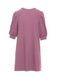 B291 A-line dress with puff sleeves - heather