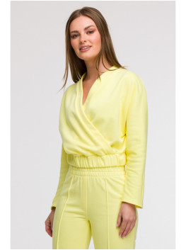 B292 Wrap front sweatshirt - lemon