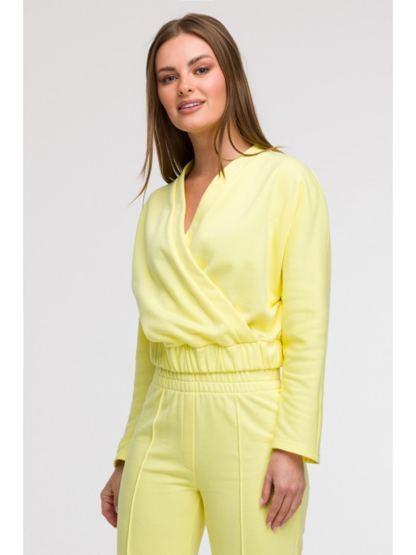 B292 Wrap front sweatshirt - lemon