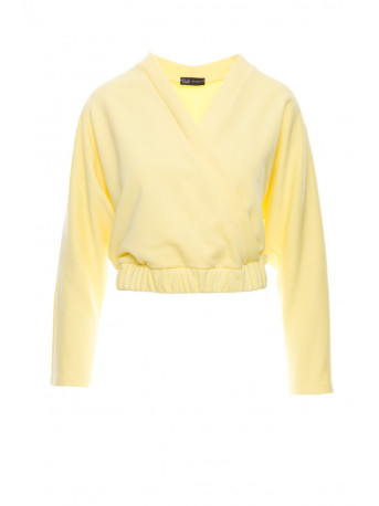 B292 Wrap front sweatshirt - lemon