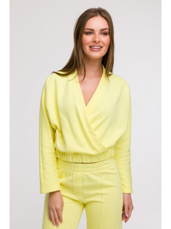 B292 Wrap front sweatshirt - lemon