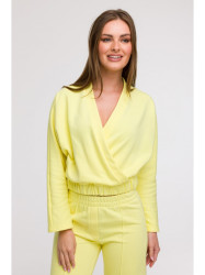 B292 Wrap front sweatshirt - lemon
