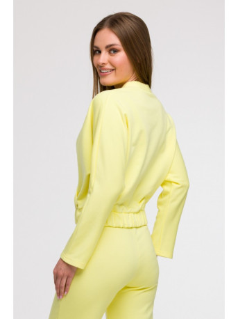 B292 Wrap front sweatshirt - lemon