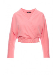 B292 Wrap front sweatshirt - coral