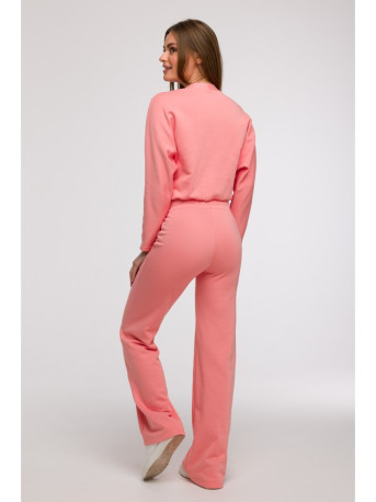 B292 Wrap front sweatshirt - coral