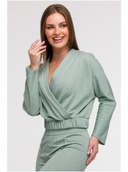 B292 Wrap front sweatshirt - mint