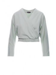 B292 Marškinėliai su užrašu priekyje - mėtų spalvos