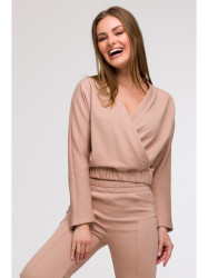 B292 Wrap front sweatshirt - mocca