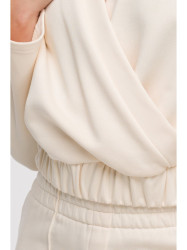 B292 Wrap front sweatshirt - vanilla