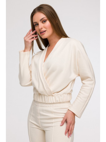 B292 Wrap front sweatshirt - vanilla