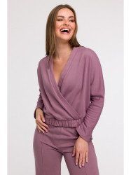 B292 Wrap front sweatshirt - heather