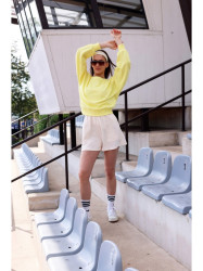 B293 Open back sweatshirt - lemon