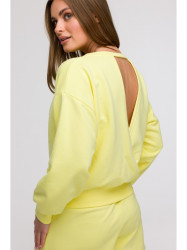 B293 Open back sweatshirt - lemon