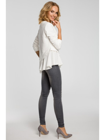 M333 Asymmetric layered blouse - ecru