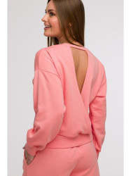 B293 Open back sweatshirt - coral