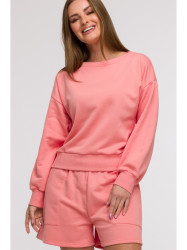 B293 Open back sweatshirt - coral