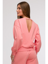B293 Open back sweatshirt - coral