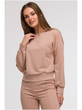 B293 Open back sweatshirt - mocca