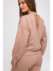 B293 Open back sweatshirt - mocca