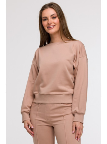B293 Open back sweatshirt - mocca