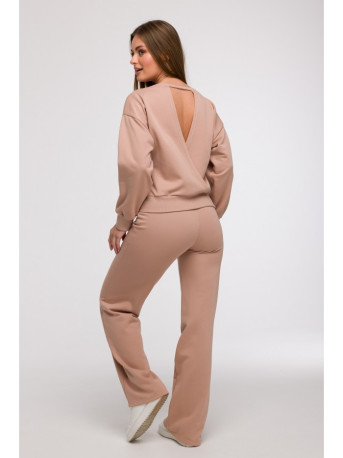 B293 Open back sweatshirt - mocca