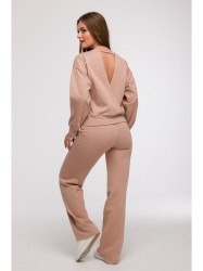 B293 Open back sweatshirt - mocca